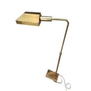 60s Koch & Lowy Style Solid Brass Reading Pharmacy Lamp Mid Century Vtg Mcm